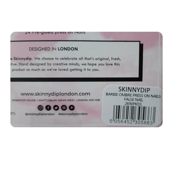 BARBIE Women's Press-On Nails OMBRE False Nails Skinny Dip 24 Nails Pink - Picture 7 of 7